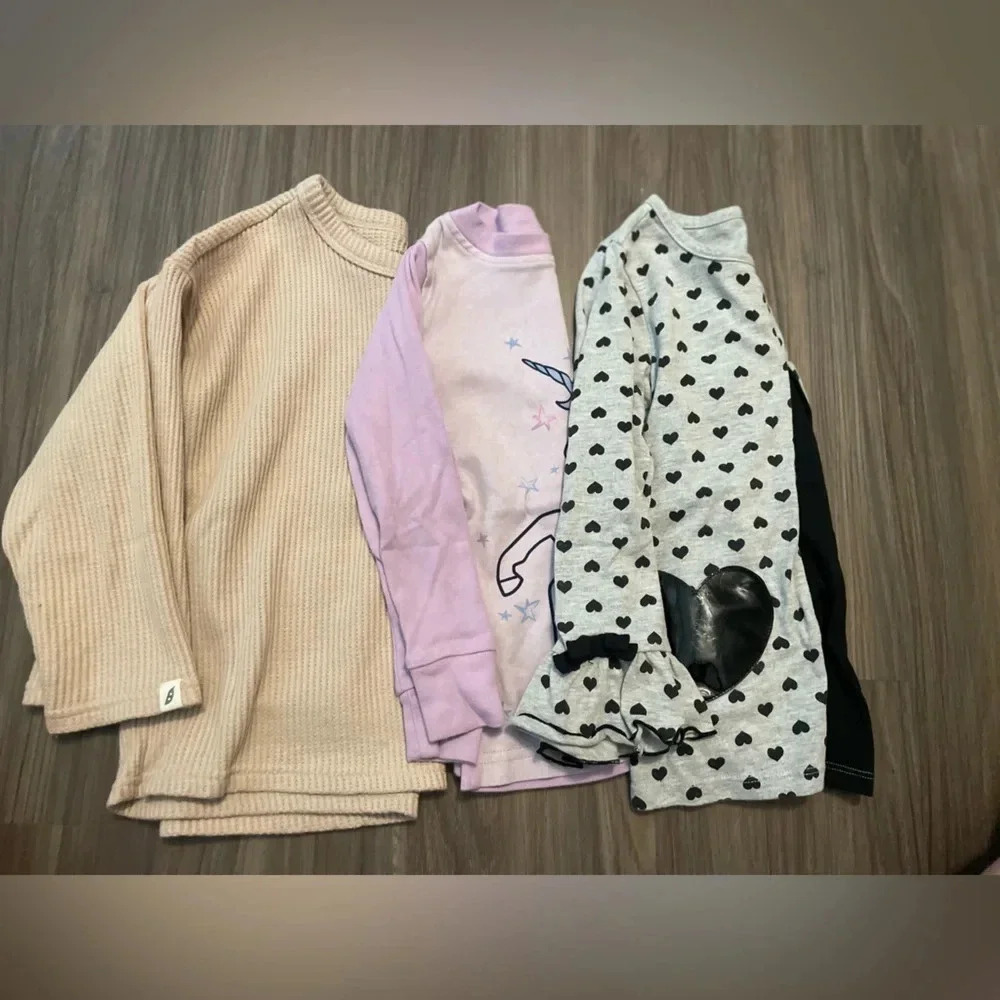 Easy Peasy Toddler girls long sleeve shirt bundle size 4T